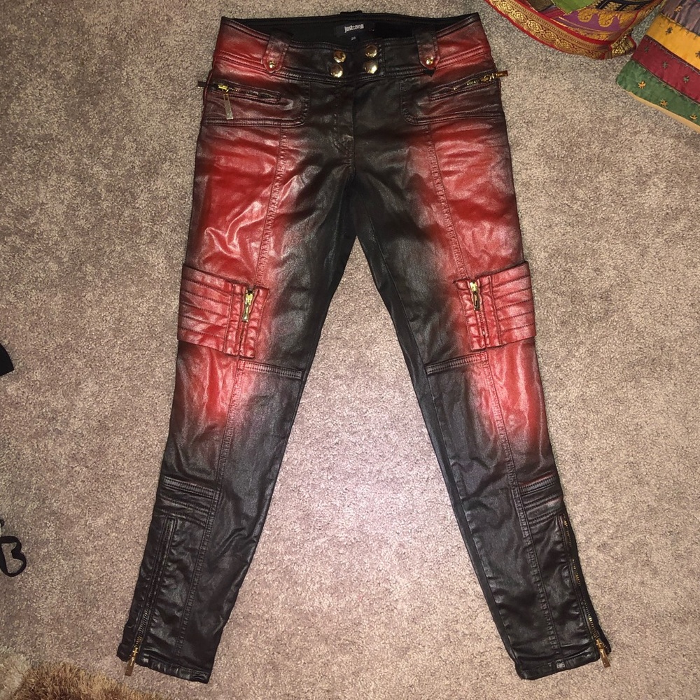 JUST CAVALLI LEATHER PANTS